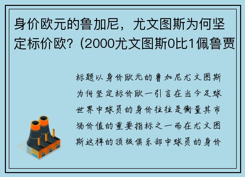 身价欧元的鲁加尼，尤文图斯为何坚定标价欧？(2000尤文图斯0比1佩鲁贾)